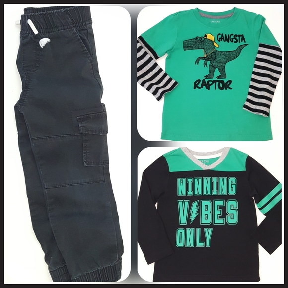 OKIE DOKIE (3pc) Long Sleeve T's Cargo Pants - Picture 2 of 7